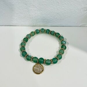 Vintage Y2K Avon Power of Energy Stretch Green Beaded Bracelet - Healing